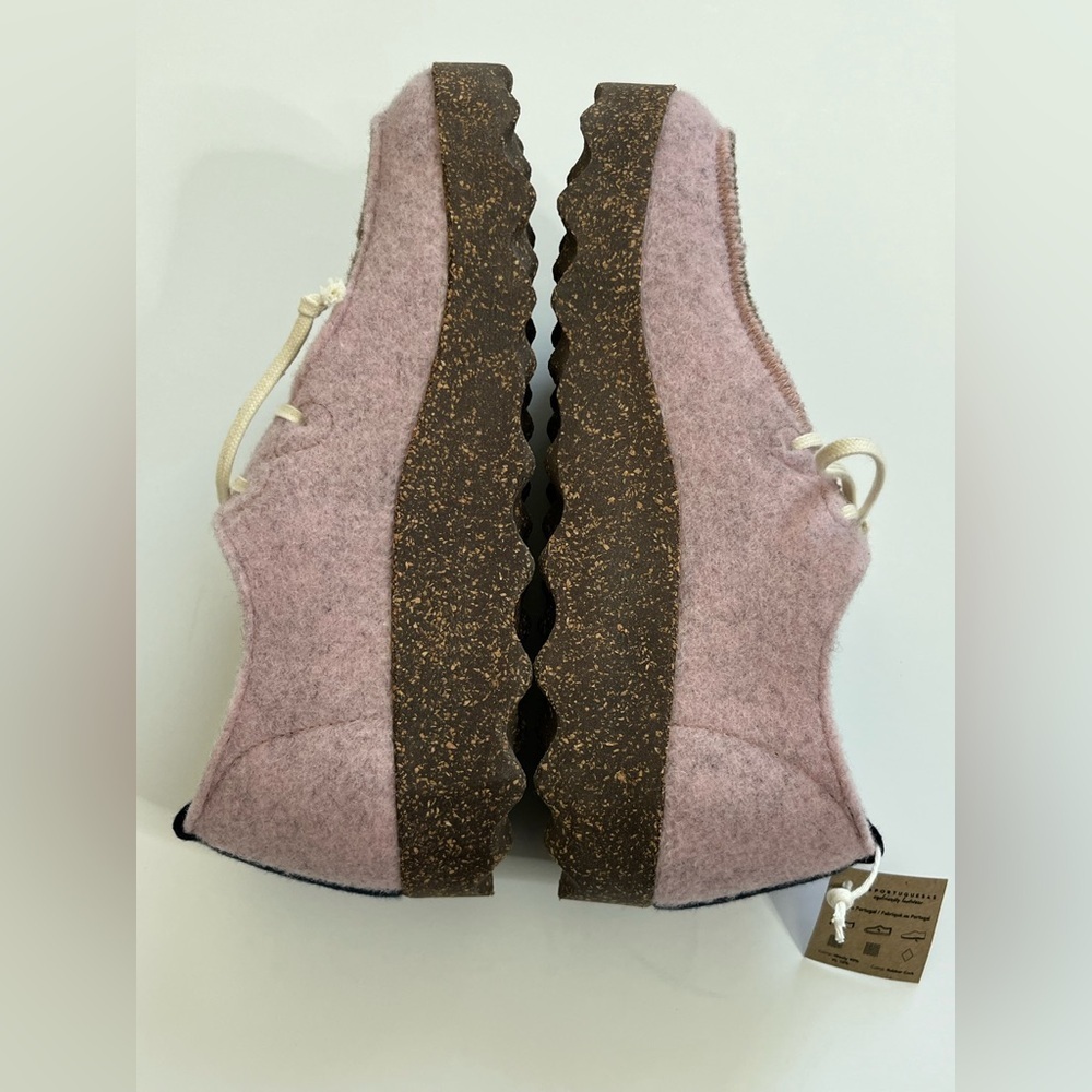 New Asportguesas by Fly London Chat Sneaker Wool Rubber Cork Pink Size 37 Shoes - Picture 5 of 9